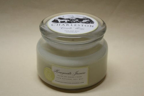 8oz soy candle, scented with honeysuckle jasmine. 