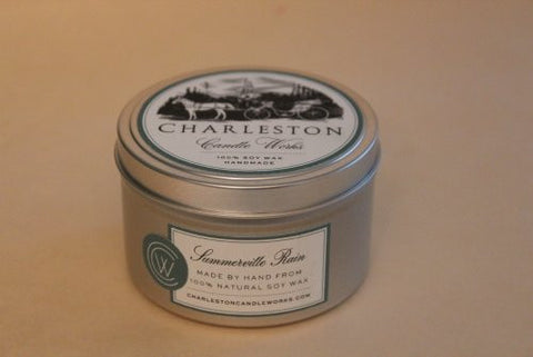 Small tin candle made with natural soy wax and blended with jasmine. 