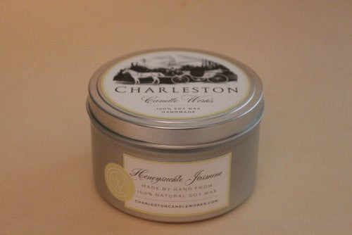 Honeysuckle jasmine candle tin.